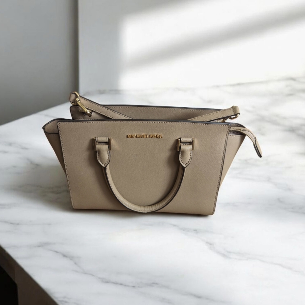 Michael Kors Tan Satchel Saffiano Leather